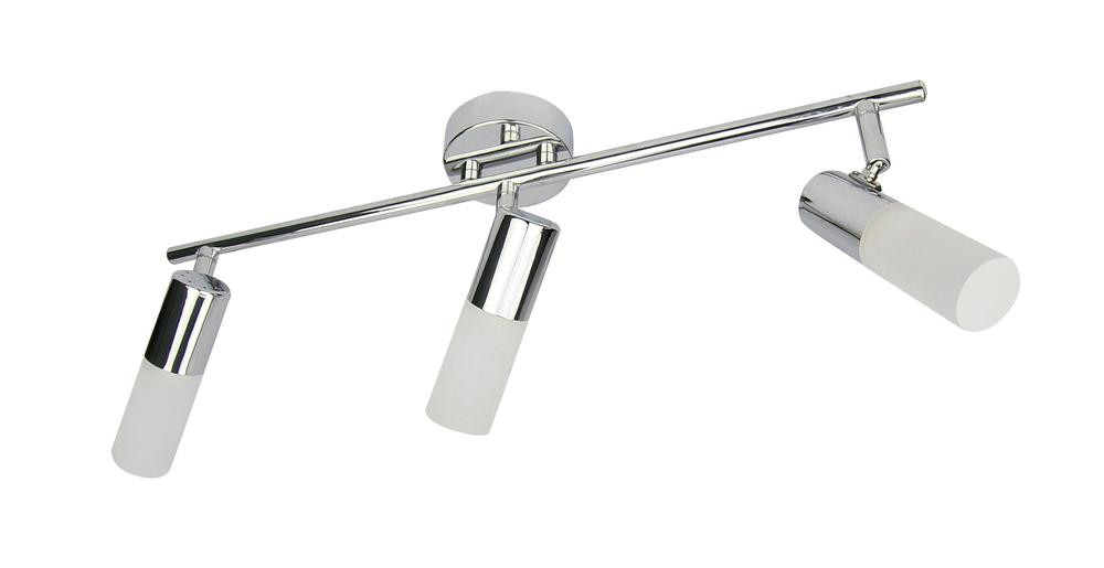 Plafonnier Chrome/Blanc Dora, Led Inclue 3x 4W, IP20, 230V AC, Classe I