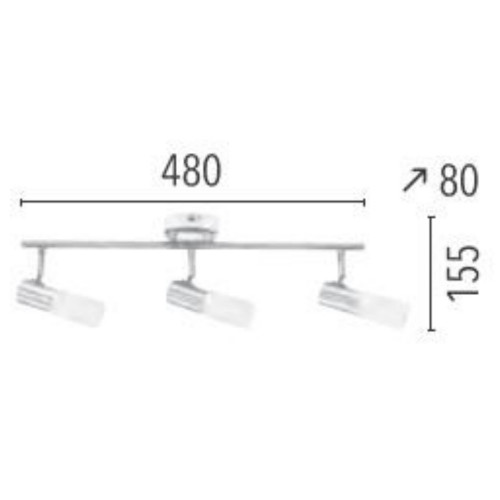 Plafonnier Chrome/Blanc Dora, Led Inclue 3x 4W, IP20, 230V AC, Classe I - Spot-Light