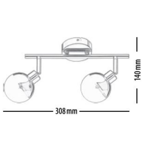 Plafonnier Cuivre Ginos, Led intégrée 2xG9 28W , IP20, 230V, Classe I - Britop
