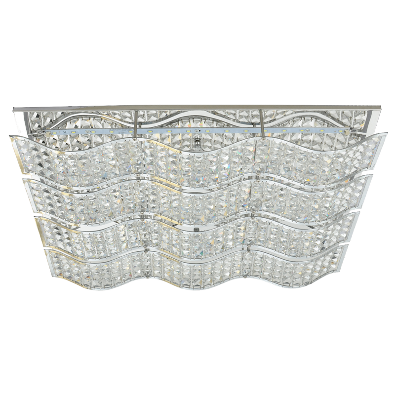 Plafonnier en Cristal Spindle, Chrome & Transparent, LED Intégrée 32W, 2240 lm, 4000K, IP20, 230V, C