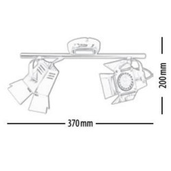 Plafonnier Studio Photo, Chrome, 2x GU10-5W, IP20, 230V, Classe I - Britop
