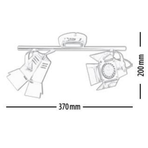 Plafonnier Studio Photo, Chrome, 2x GU10-5W, IP20, 230V, Classe I - Britop