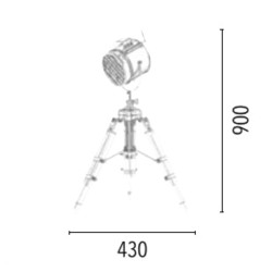 Projecteur cinéma à poser, Bois & Aluminium, 1x E27-Max.60W, IP20, 230V, Classe II - Spot-Light