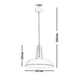 Suspension Ivoire/Noir Alvar grande, 1xE27 Max 60W , IP20, 230V AC, Classe I - Britop