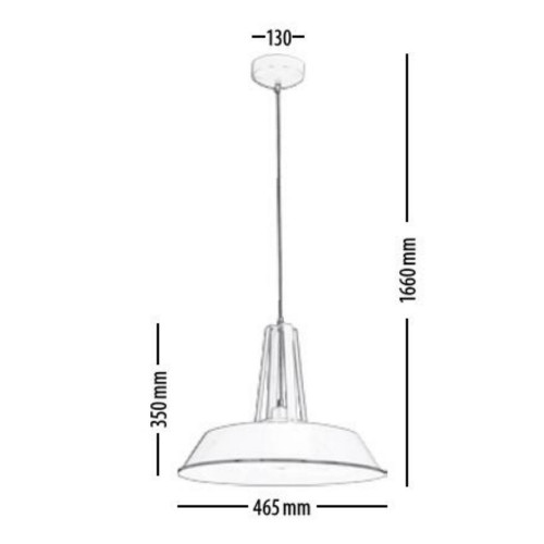 Suspension Ivoire/Noir Alvar grande, 1xE27 Max 60W , IP20, 230V AC, Classe I - Britop