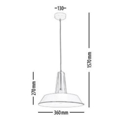 Suspension Ivoire/Noir Alvar petite, 1xE27 Max 60W , IP20, 230V AC, Classe I - Britop