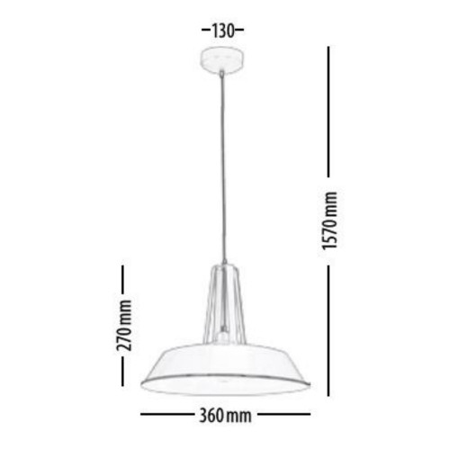 Suspension Ivoire/Noir Alvar petite, 1xE27 Max 60W , IP20, 230V AC, Classe I - Britop