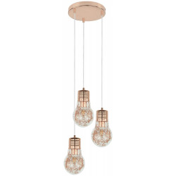 Suspension Cuivre Bulb,3xE27 Max 60W , IP20, 230V AC, Classe I - Britop