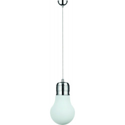 Suspension Chrome/Blanc Bulb, 1xE27 Max 60W , IP20, 230V AC, Classe I - Britop