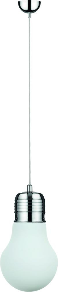 Suspension Chrome/Blanc Bulb, 1xE27 Max 60W , IP20, 230V AC, Classe I