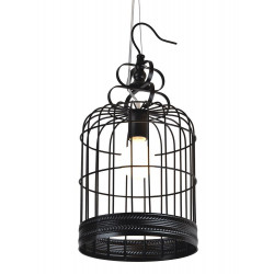 Suspension Noir Cage cloche, 1xE27 Max 60W , IP20, 230V AC, Classe I - Spot-Light