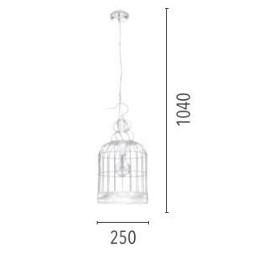 Suspension Noir Cage cloche, 1xE27 Max 60W , IP20, 230V AC, Classe I - Spot-Light