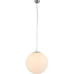 Suspension Chrome & Blanc Emil moyenne, 1x E27-Max.60W, IP20, 230V, Classe I - Britop