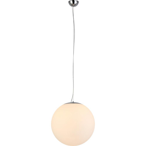 Suspension Chrome & Blanc Emil moyenne, 1x E27-Max.60W, IP20, 230V, Classe I - Britop