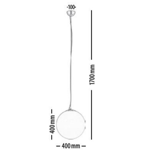 Suspension Chrome & Blanc Emil moyenne, 1x E27-Max.60W, IP20, 230V, Classe I - Britop