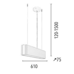 Suspension Blanche Illumina, LED 21W, IP20, 230V, Classe I - Spot-Light