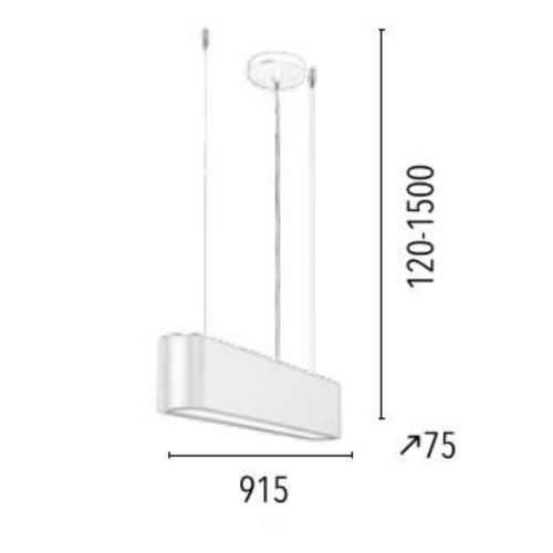 Suspension Blanche Illumina, LED 28W, IP20, 230V, Classe I - Spot-Light