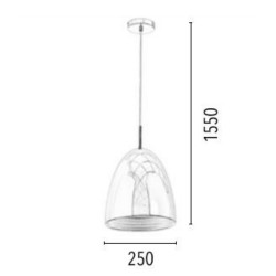 Suspension Chrome Mads ronde petite, 1x E27-Max.60W, IP20, 230V, Classe I - Spot-Light