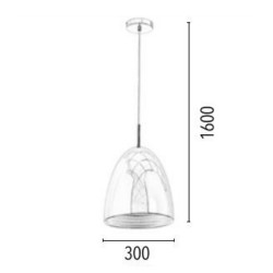 Suspension Chrome Mads ronde grande, 1x E27-Max.60W, IP20, 230V, Classe I - Spot-Light