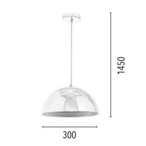 Suspension Chrome Mads plate petite, 1x E27-Max.60W, IP20, 230V, Classe I - Spot-Light