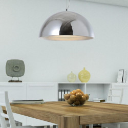 Suspension Chrome Mads plate petite, 1x E27-Max.60W, IP20, 230V, Classe I - Spot-Light