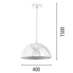 Suspension Chrome Mads plate moyenne, 1x E27-Max.60W, IP20, 230V, Classe I - Spot-Light