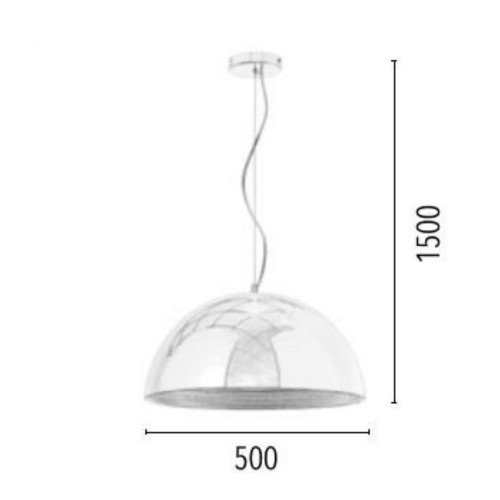 Suspension Chrome Mads plate grande, 1x E27-Max.60W, IP20, 230V, Classe I - Spot-Light