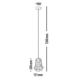 Suspension Noire Outline, 1x E27-Max.60W, IP20, 230V, Classe I - Britop