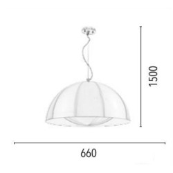 Suspension Blanche Ray Ø 66 cm, LED intégrée 28W, IP20, 230V, Classe I - Spot-Light