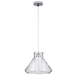 Suspension Chrome/Transparent Universe cloche, 1xE27 Max 60W , IP20, 230V AC, Classe I - Spot-Light