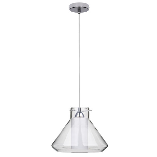 Suspension Chrome/Transparent Universe cloche, 1xE27 Max 60W , IP20, 230V AC, Classe I - Spot-Light