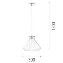 Suspension Chrome/Transparent Universe cloche, 1xE27 Max 60W , IP20, 230V AC, Classe I - Spot-Light