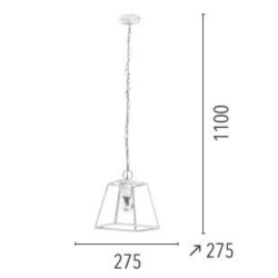 Suspension Blanc/Transparent Amata, 1xE27 Max 60W , IP20, 230V AC, Classe II - Spot-Light