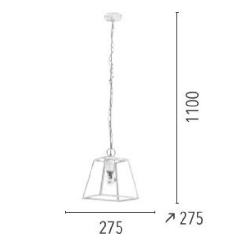 Suspension Blanc/Transparent Amata, 1xE27 Max 60W , IP20, 230V AC, Classe II - Spot-Light