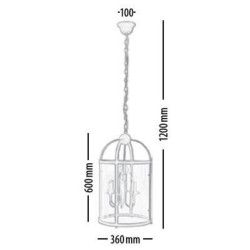 Suspension Noire & Verre Bellona, 6x E14-Max.60W, IP20, 230V, Classe I - Britop