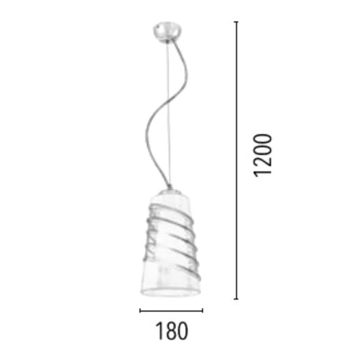 Suspension Chrome,Blanc,Transparent Crister, 1x E27-Max.60W, IP20, 230V, Classe I - Spot-Light