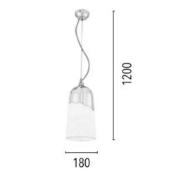 Suspension Chrome/Transparent Daga, 1xE27 Max 60W , IP20, 230V AC, Classe I - Spot-Light