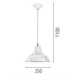Suspension Blanche Meg, 1xE27 Max 60W , IP20, 230V AC, Classe I - Spot-Light