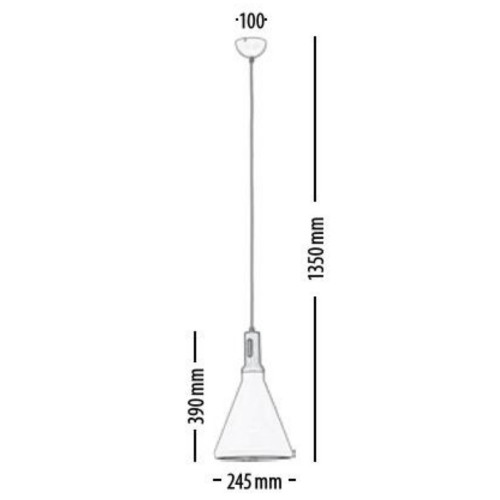 Suspension Blanc/Marron clair Selene conique, 1xE27 Max 60W , IP20, 230V AC, Classe I - Spot-Light
