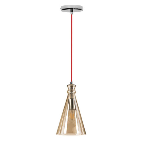 Suspension Doré/Rouge/Marron clair Serena, 1xE27 Max 60W , IP20, 230V AC, Classe I - Spot-Light