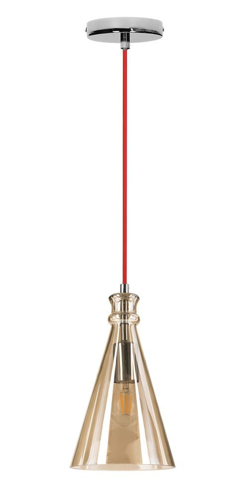 Suspension Doré/Rouge/Marron clair Serena, 1xE27 Max 60W , IP20, 230V AC, Classe I