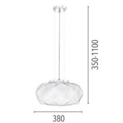 Suspension Blanc/Chrome Terra, 1xE27 Max 60W , IP20, 230V AC, Classe I - Spot-Light