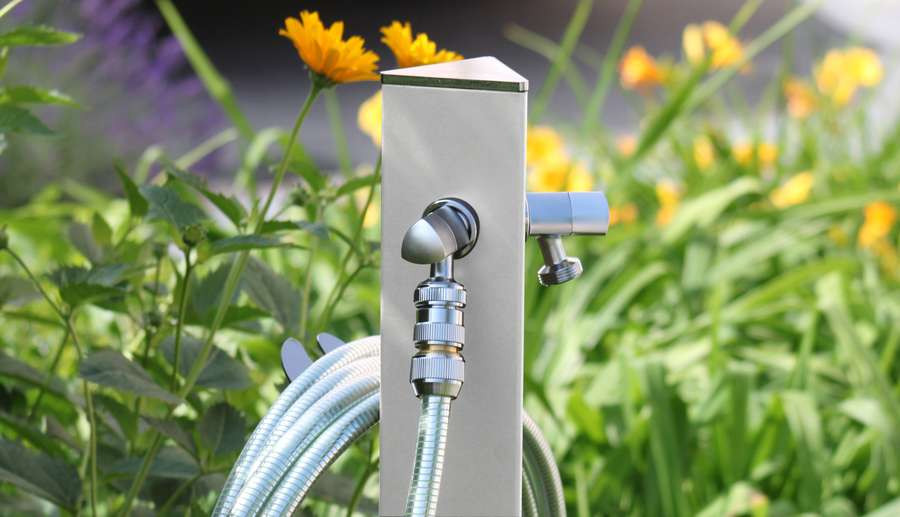 Colortap Colonne d'eau TRIANGLE Blanche - 120 cm - Aluminium - Doub...