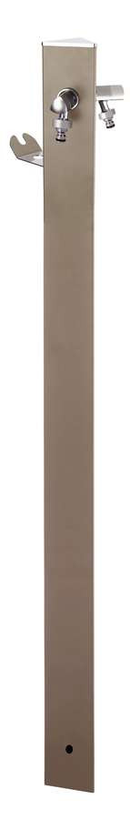 Colonne d'eau TRIANGLE Grise tourterelle - 120 cm - Aluminium - Double robinet