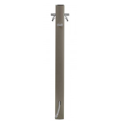 Colonne d'eau TOTEM - 120 cm - Aluminium - Double robine - Gris tourterelle - Colortap