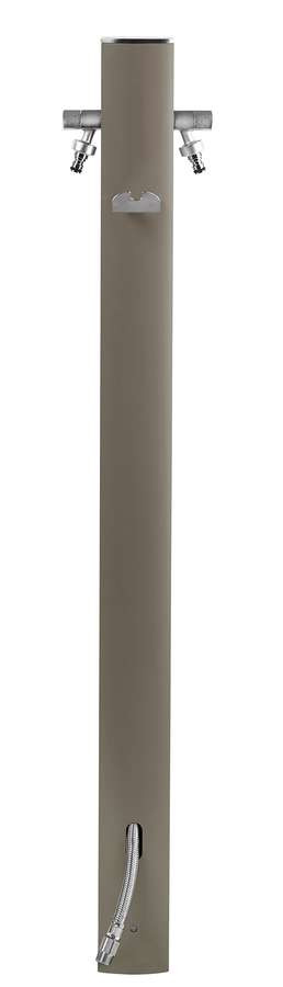 Colonne d'eau TOTEM Grise tourterelle - 120 cm - Aluminium - Double robine
