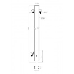 Colonne d'eau TOTEM - 120 cm - Aluminium - Double robine - Gris tourterelle - Colortap
