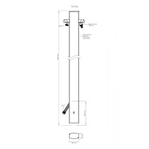Colonne d'eau TOTEM - 120 cm - Aluminium - Double robine - Gris tourterelle - Colortap