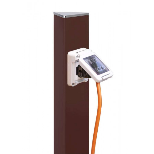 Colonne ELECTROPOINT Bronze métallique - 120 cm - Aluminim - Prise unique - IP 55 - Colortap