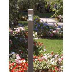 Colonne ELECTROPOINT Bronze métallique - 120 cm - Aluminim - Prise unique - IP 55 - Colortap